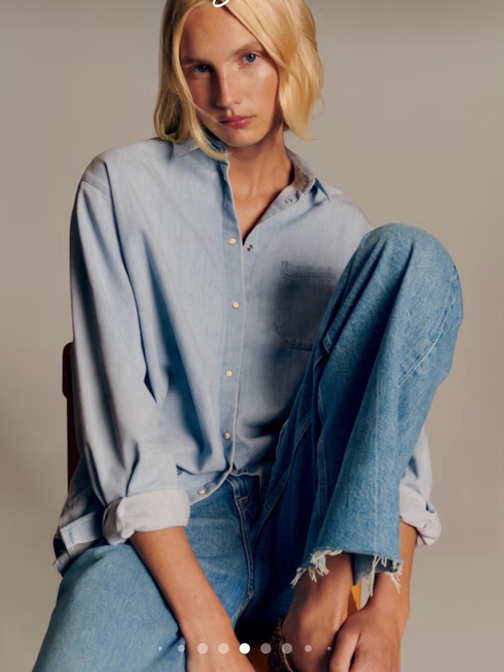 Sezane Max Shirt: very light denim
